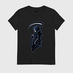 Футболка хлопковая женская Grim reaper, цвет: черный