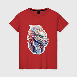 Футболка хлопковая женская Colorful dragon, цвет: красный