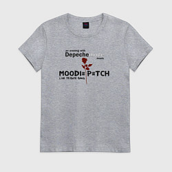 Футболка хлопковая женская Depeche mode live tribute band, цвет: меланж