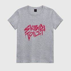 Футболка хлопковая женская Скибиди туалет граффити, цвет: меланж