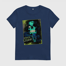 Футболка хлопковая женская Snake Alice Cooper, цвет: тёмно-синий