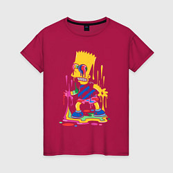 Футболка хлопковая женская Color Bart, цвет: маджента