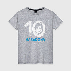 Футболка хлопковая женская Maradona 10, цвет: меланж