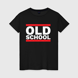 Футболка хлопковая женская Old school - experience, цвет: черный