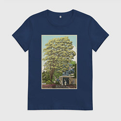 Футболка хлопковая женская Хаяо Миядзаки - studio ghibli, цвет: тёмно-синий