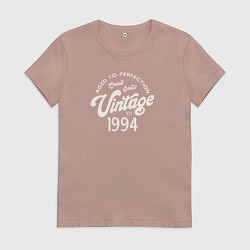 Футболка хлопковая женская 1994 год - выдержанный до совершенства, цвет: пыльно-розовый