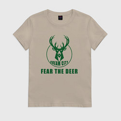 Футболка хлопковая женская Bucks cream city, цвет: миндальный