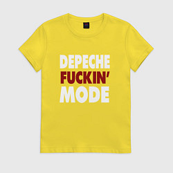 Футболка хлопковая женская Depeche Funkin Mode, цвет: желтый