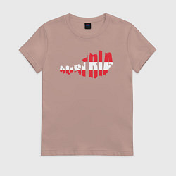 Футболка хлопковая женская Карта Австрии, цвет: пыльно-розовый