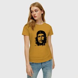 Футболка хлопковая женская Портрет Че Гевары, цвет: горчичный — фото 2