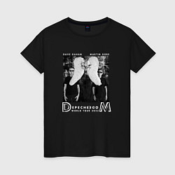 Футболка хлопковая женская Depeche Mode - MM world tour, цвет: черный