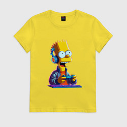 Футболка хлопковая женская Bart is an avid gamer, цвет: желтый