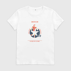 Футболка хлопковая женская Американский футбол, цвет: белый