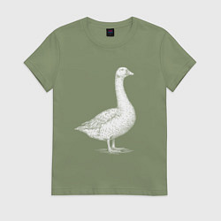 Футболка хлопковая женская Профиль утки, цвет: авокадо