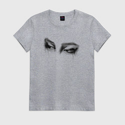 Футболка хлопковая женская Чимин, арт, бтс, цвет: меланж