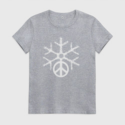 Футболка хлопковая женская Peace snow, цвет: меланж