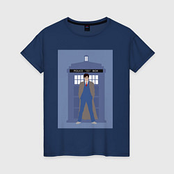 Футболка хлопковая женская Доктор и ТАРДИС, цвет: тёмно-синий