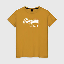 Футболка хлопковая женская Authentic 1978, цвет: горчичный