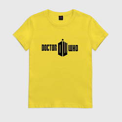 Футболка хлопковая женская Тардис доктора, цвет: желтый