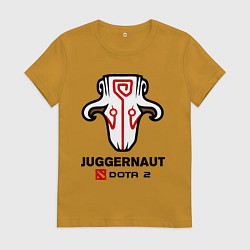 Футболка хлопковая женская Juggernaut Dota 2, цвет: горчичный