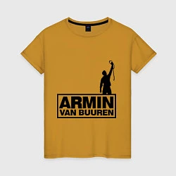 Футболка хлопковая женская Armin van buuren, цвет: горчичный