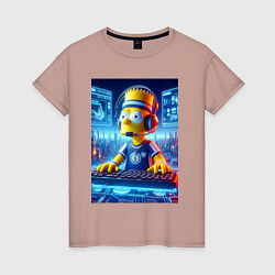 Футболка хлопковая женская Cool Bart Simpson - esport, цвет: пыльно-розовый