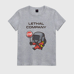 Футболка хлопковая женская Lethal company: Stop Please, цвет: меланж