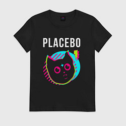 Футболка хлопковая женская Placebo rock star cat, цвет: черный