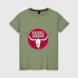 Футболка хлопковая женская Rebel Radio из GTA V, цвет: авокадо