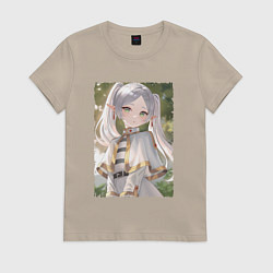 Футболка хлопковая женская Sweet Frieren, цвет: миндальный