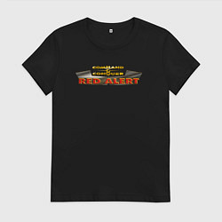 Футболка хлопковая женская Command & Conquer: Red Alert logo, цвет: черный