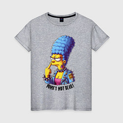 Женская футболка Marge Simpson - punks not dead motto