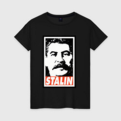 Футболка хлопковая женская USSR Stalin, цвет: черный