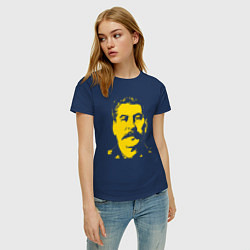 Футболка хлопковая женская Yellow Stalin, цвет: тёмно-синий — фото 2