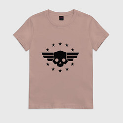 Футболка хлопковая женская Helldivers 2: Stars Logo, цвет: пыльно-розовый