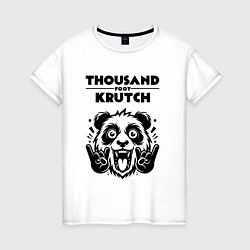 Футболка хлопковая женская Thousand Foot Krutch - rock panda, цвет: белый