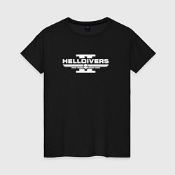 Футболка хлопковая женская Helldivers 2: Logo, цвет: черный