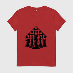 Футболка хлопковая женская The chessboard, цвет: красный