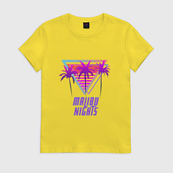 Футболка хлопковая женская Malibu nights, цвет: желтый