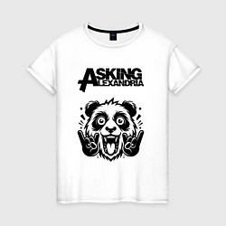 Футболка хлопковая женская Asking Alexandria - rock panda, цвет: белый