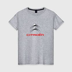 Футболка хлопковая женская Citroen авто спорт, цвет: меланж