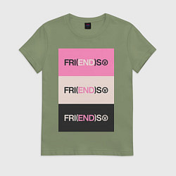 Футболка хлопковая женская V Fri END S - friends song, цвет: авокадо