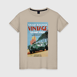 Футболка хлопковая женская Grand Prix VINTAGE, цвет: миндальный