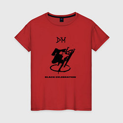 Футболка хлопковая женская Depeche Mode - black celebration box, цвет: красный