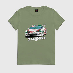 Футболка хлопковая женская Toyota Supra Castrol 36, цвет: авокадо