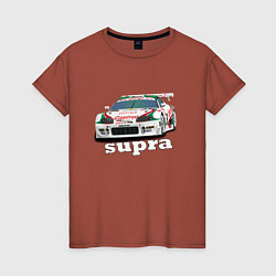 Футболка хлопковая женская Toyota Supra Castrol 36, цвет: кирпичный