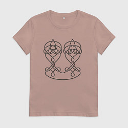 Футболка хлопковая женская Красивый черный кельтский узор, цвет: пыльно-розовый