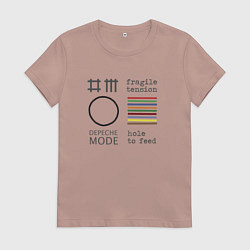 Футболка хлопковая женская Depeche Mode - Hole To Feed cover, цвет: пыльно-розовый