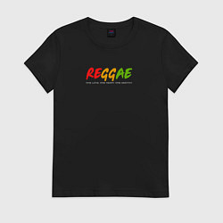 Футболка хлопковая женская Reggae music in color, цвет: черный
