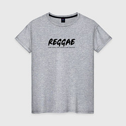 Футболка хлопковая женская Reggae music in black white, цвет: меланж